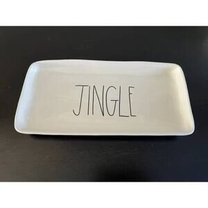 Rae Dunn Vintage 2015 Jingle Black Lettering Platter- M Stamped